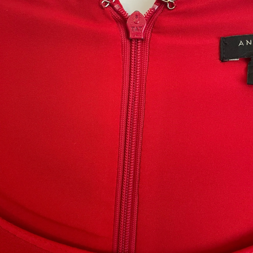 Ann Taylor side bottom sheath dress in red, women’s. - Picture 6 of 8